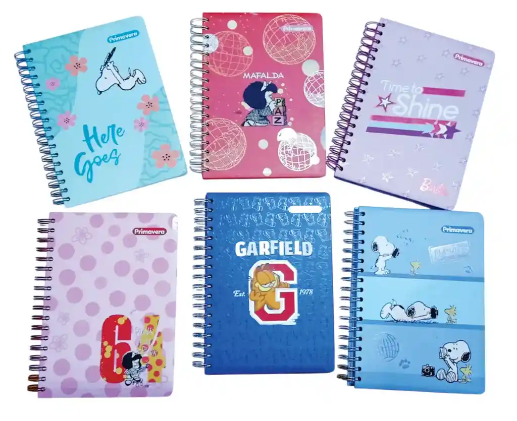 Cuaderno 7 Materias Pequeño Pasta Dura Mujer