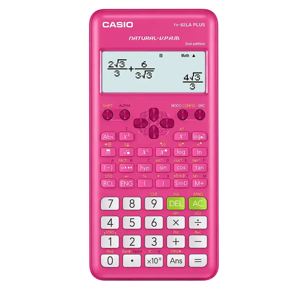 Calculadora Cientifica Casio Fx-82la Plus 252 Funciones Rosado