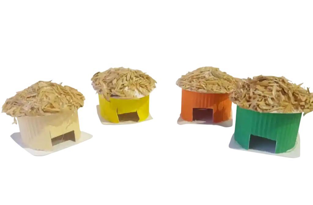 Chozas Para Maqueta De Carton 4 Und