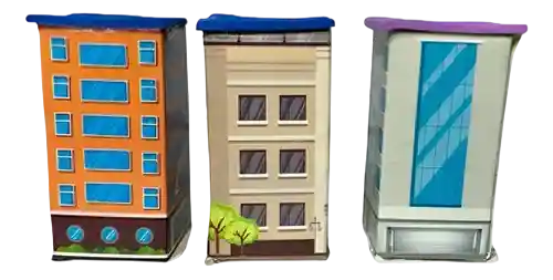 Edificio De Carton Para Maqueta Modelos Surtidos X 3 Und