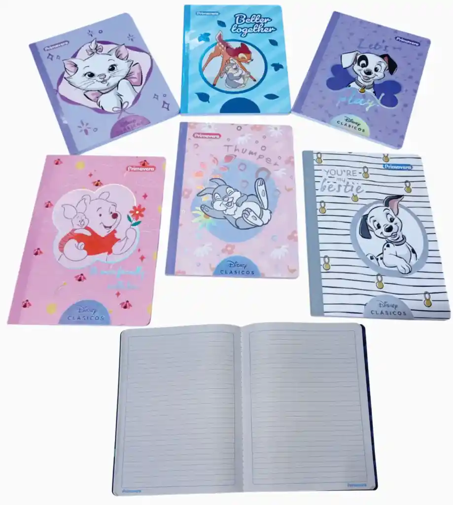 Cuaderno Cosido Rayado 100 Hojas Con Sticker Marca Primavera