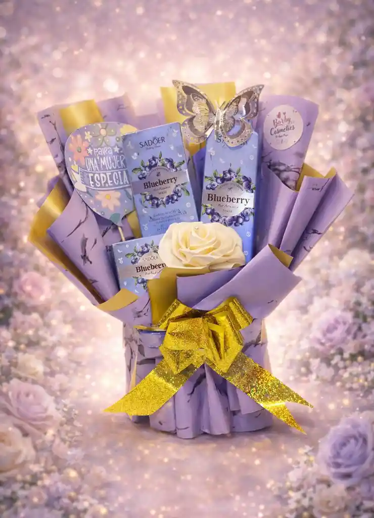 Bouquet Morado De Skin Care Arandanos Y Rosa