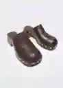 Zapato Zueco Chocolate Talla 42 Mujer Mango