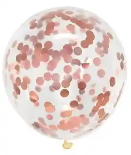 Globo Bomba Cristal R9 Con Confeti Oro Rosa X 6und