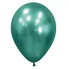Bomba Globo Biodegradable De Latex Cromada Verde R12 (30cm)