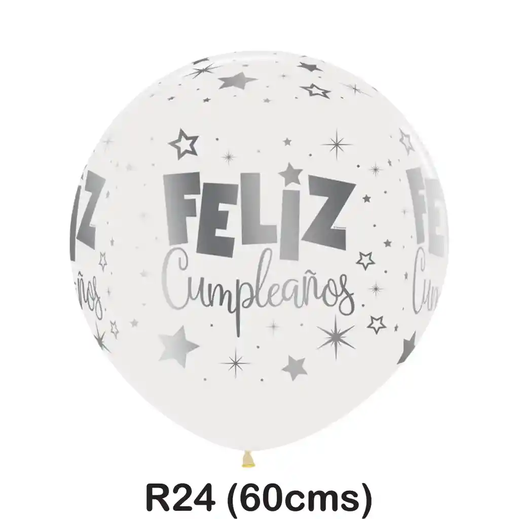 Feliz Cumpleaños Globo Bomba Extragrande De Latex Biodegradable Transparente R24 (64cm)