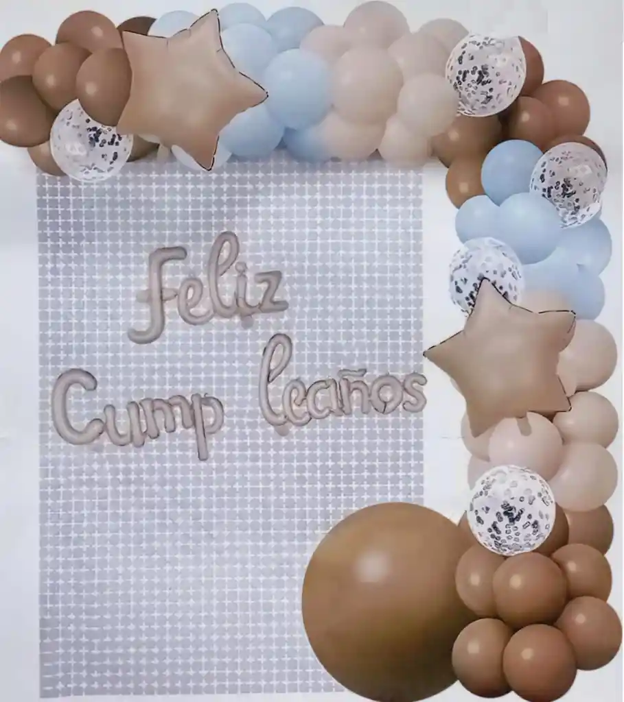 Feliz Cumpleaños Kit Arco De Globos Para Fiestas Cafe 72 Piezas