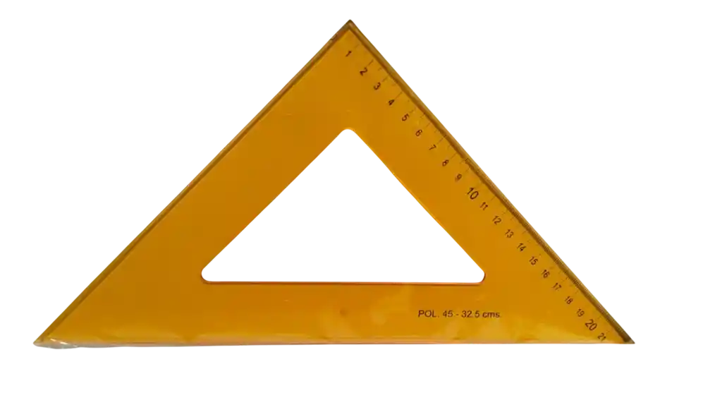 Escuadra Plastica 45 Grados 32.5 Cm
