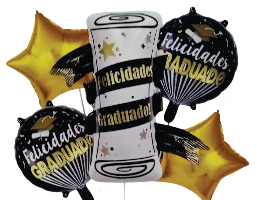 Grado Bouquet De Globos Decorativo Felicidades Graduado Diploma X5