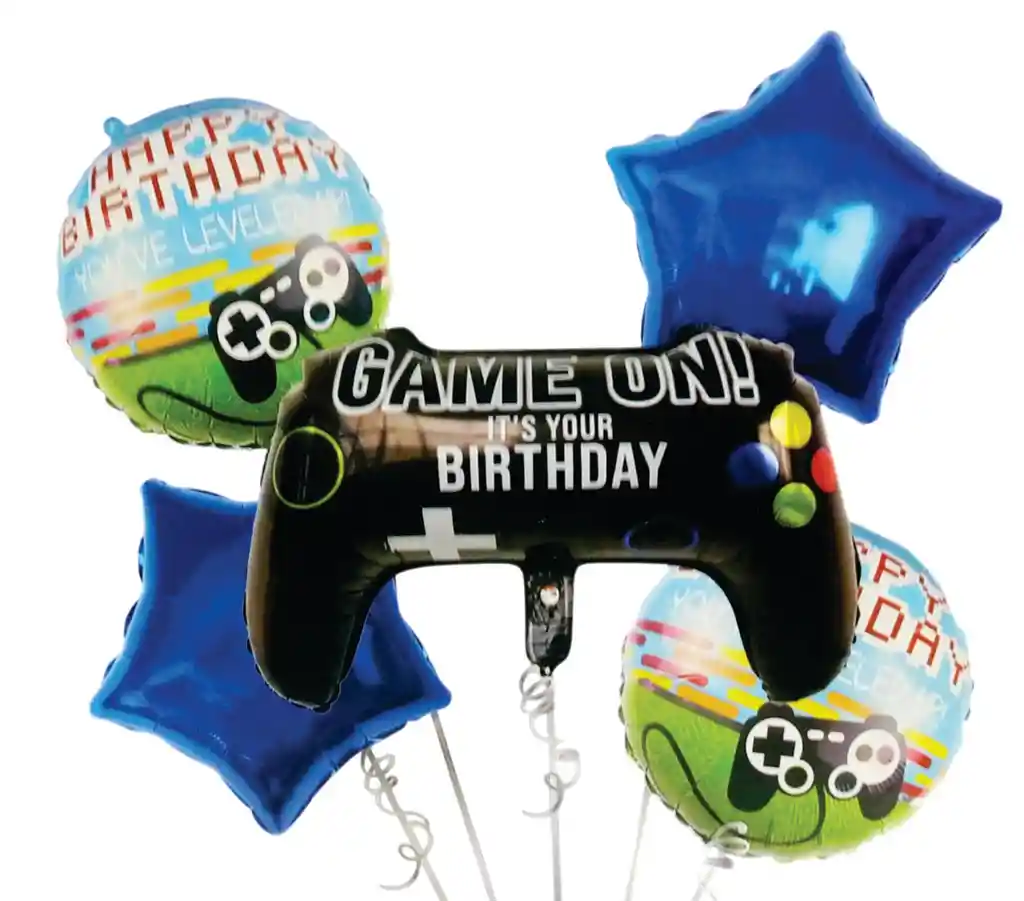 Bouquet Globos Video Juegos Gamer X 5 Und