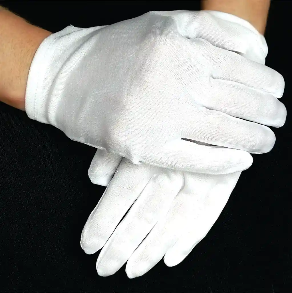 Guantes Blancos De Tela Para Niños Talla 10