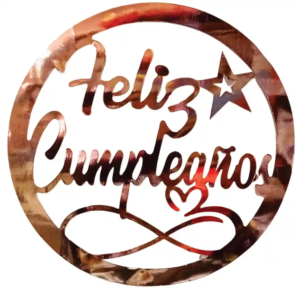 Letrero Feliz Cumpleaños Oro Rosa