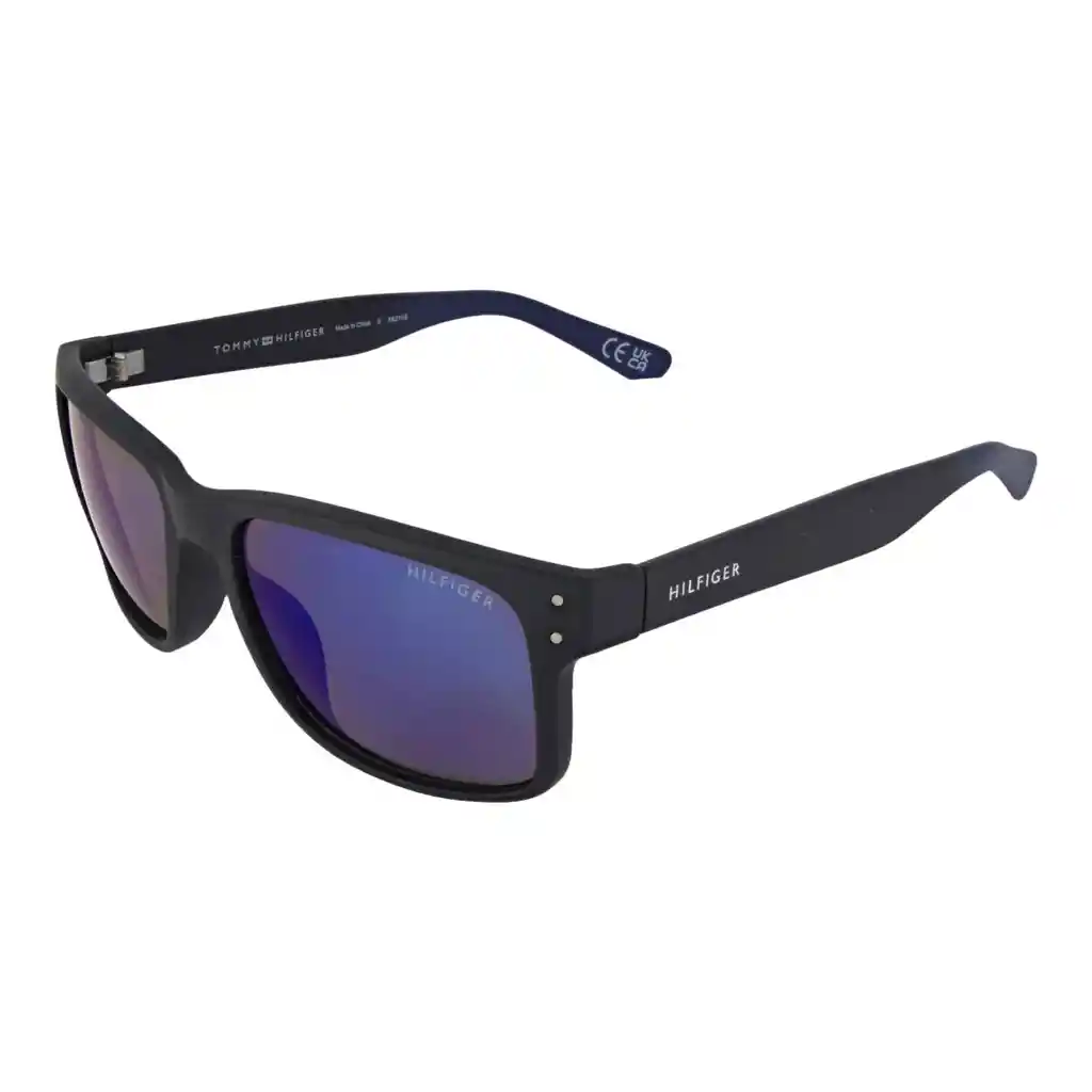 Gafas De Sol Tommy Hilfiger X62108 Outlook Negro Mate Lente Espejado Azul 56mm