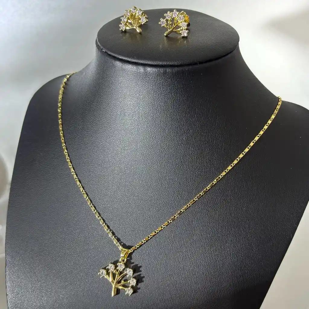 Set Collar-aretes Árbol De La Vida