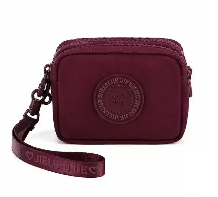 Monedero De Nylon Con 3 Compartimentos Y Correa De Muñeca