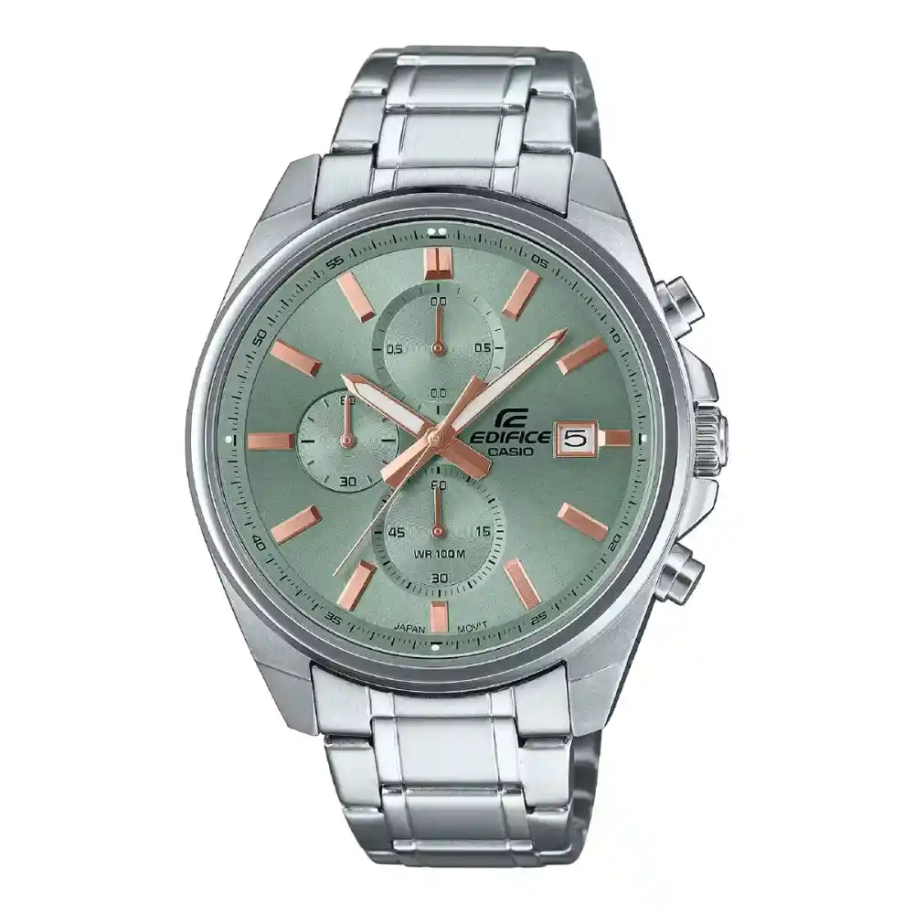 Reloj Análogo Casio Edifice Efv-610de-3audf Con Cronógrafo En Acero Inoxidable Verde Oliva