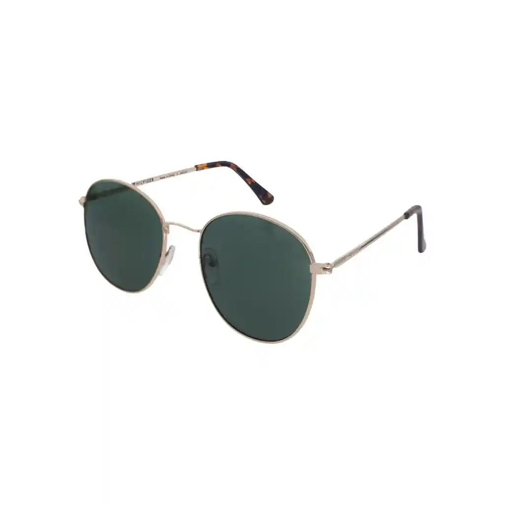 Gafas De Sol Tommy Hilfiger Polarizados X62206 Outlook Round Dorado Lentes Verdes 51mm