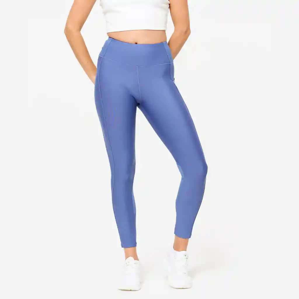 Leggings Fitness Bolsillo Celular Mujer Azul Cometa
