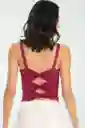 Crop Top Crosbhie Color Borgoña Talla XS Ragged