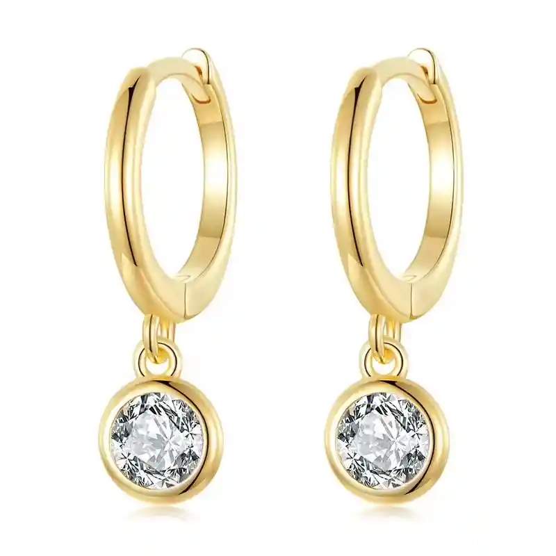 More Aretes Aro Zircon Gold