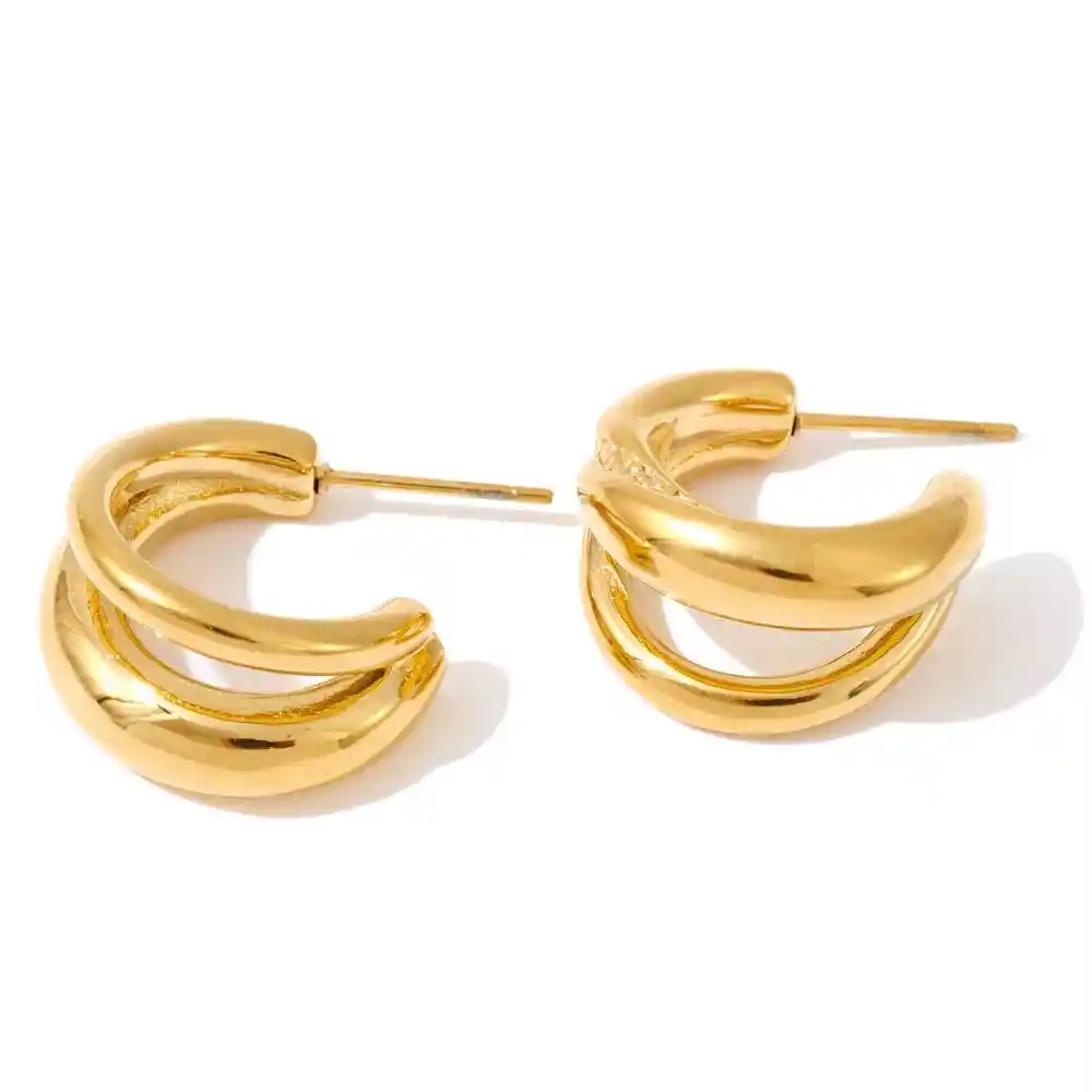 More Aretes Doble C Gold