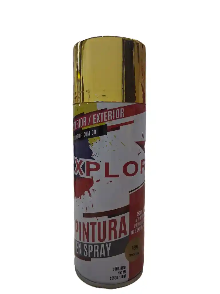 Pintura Spray Acabado Especial Xplor Oro 18k 450 Ml - 285 Gr (6r)
