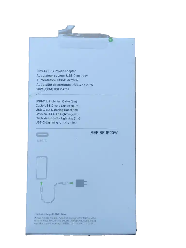 Cargador Iphone 20w Generico Blanco
