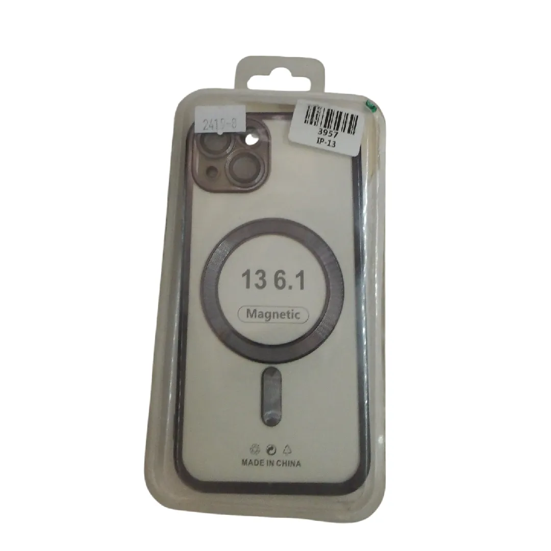 Forro Transparente Magsafe Negro Iphone 13