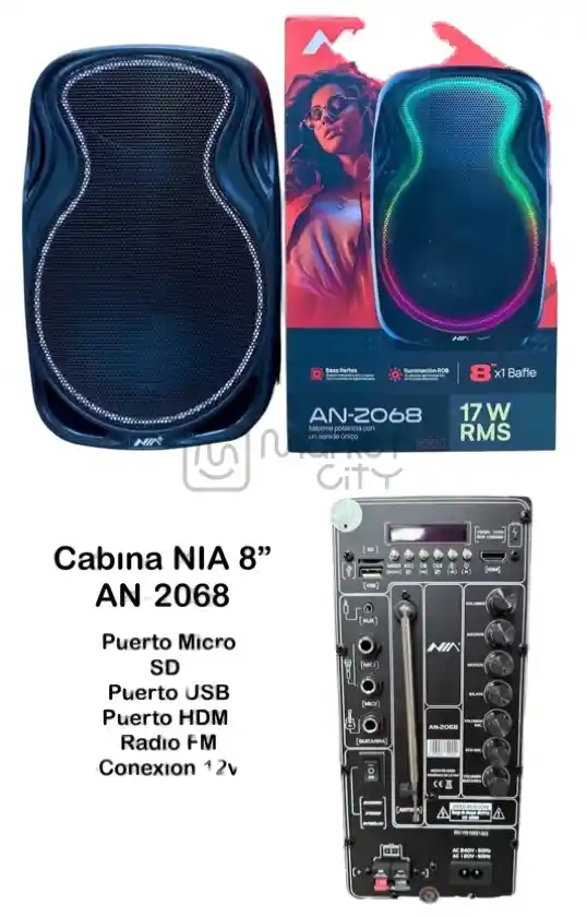 Cabina Nia 8” Con Luz Rgb Y Conexion 12v Ref: An-2068