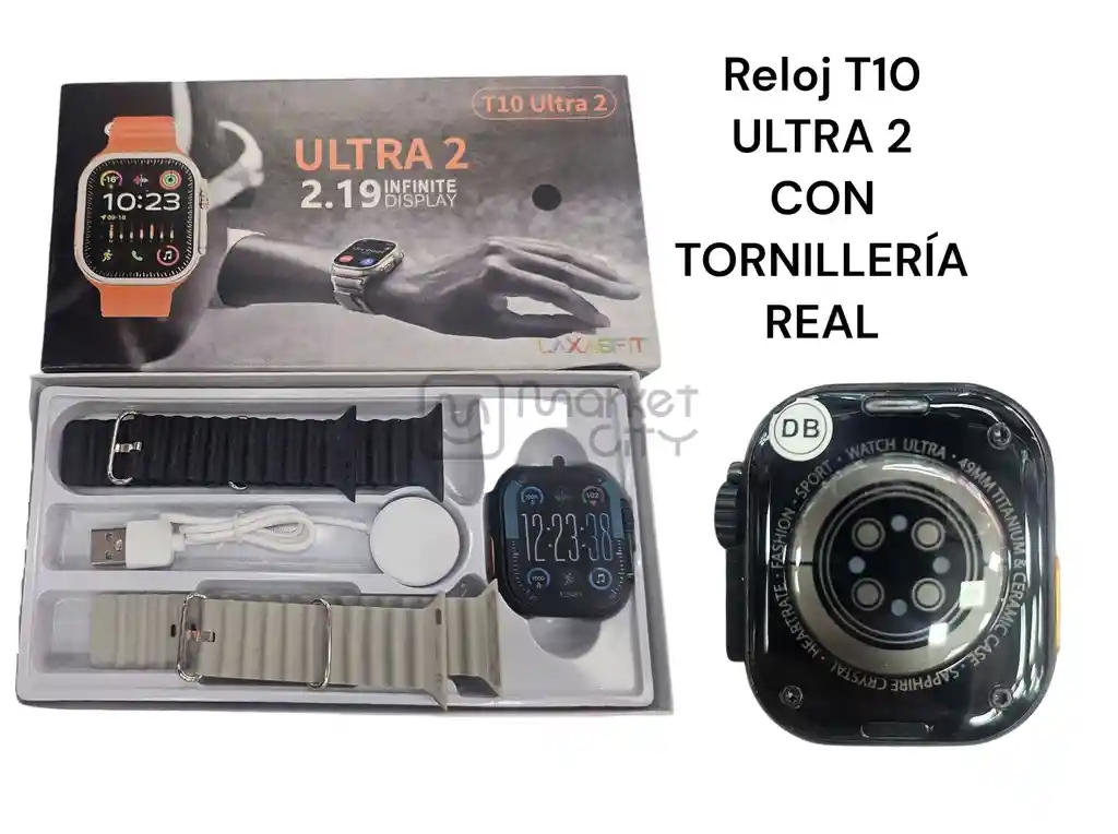 Reloj Inteligente T10 Ultra Con Tornillería Real