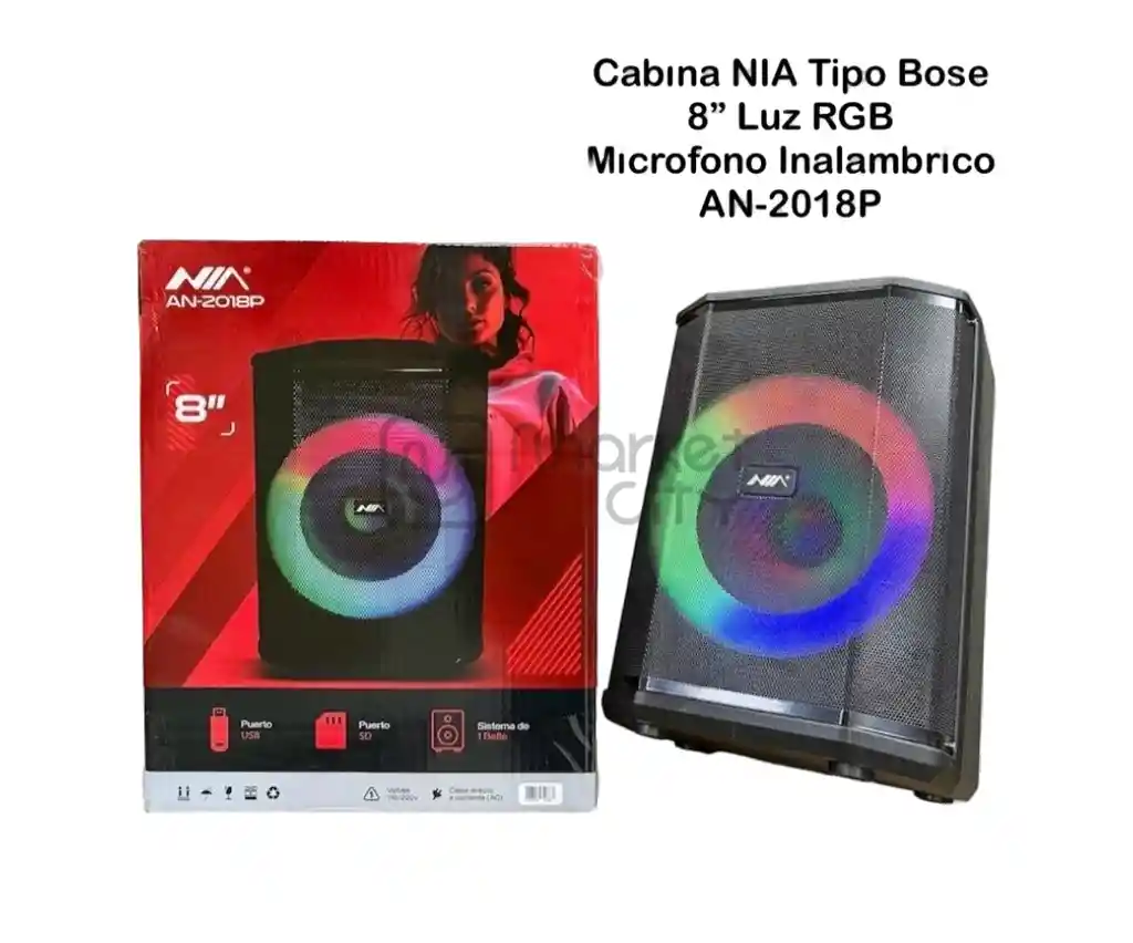 Cabina Nia 8” Tipo Bose Con Microfono Inalambrico Ref: An-2018p