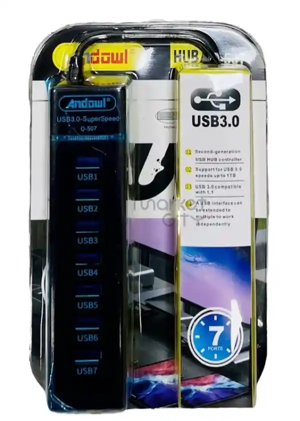 Multipuerto Hub 3.0 Andowl 7 Puertos Ref: Q-507cargadores Y Cables