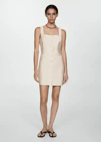 Vestido Elisa Crudo Talla L Mujer Mango