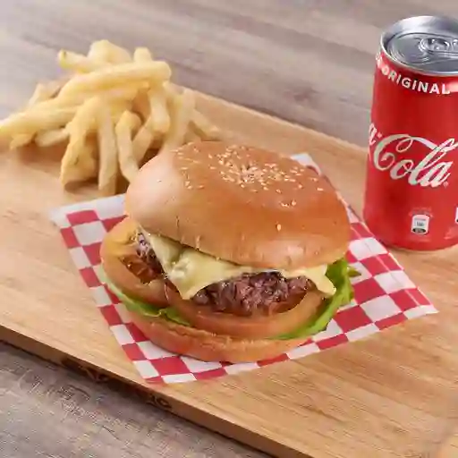 Hamburguesa Sencilla + Papas + Gaseosa