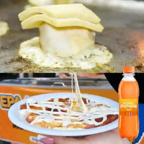 Combo Arepa Megaqueso + Naranja Postobón 250 ml