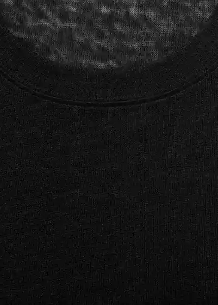 Camiseta Lenu Negro Talla M Mujer Mango