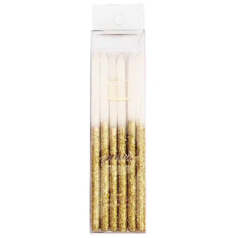 Vela Larga Peach Dorada X 12 Und