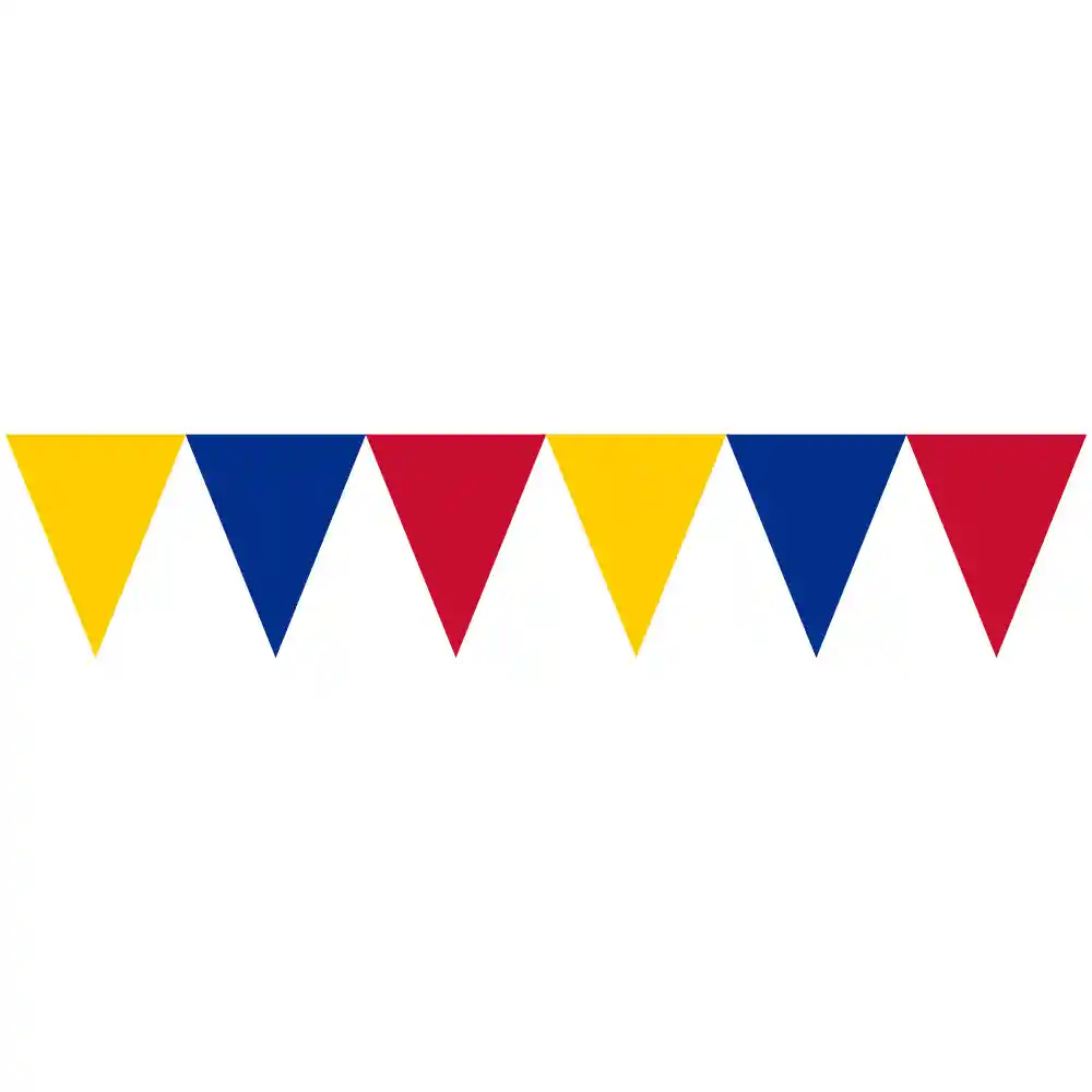 Banderin Tricolor Plastico X 1 Und