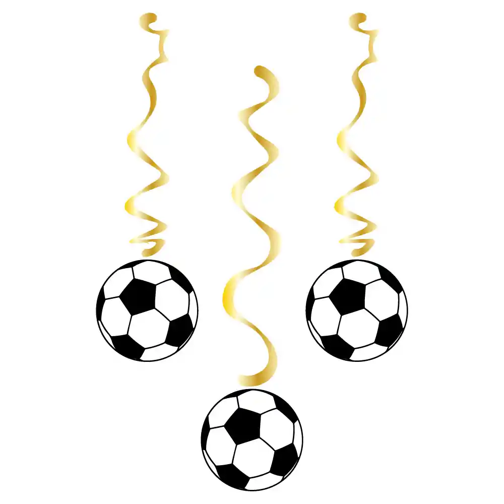 Espirales Dorados Balon De Futbol X 3 Und