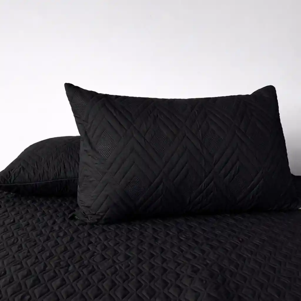 Almohada Siliconada + Protector Almohada Negro Set X2