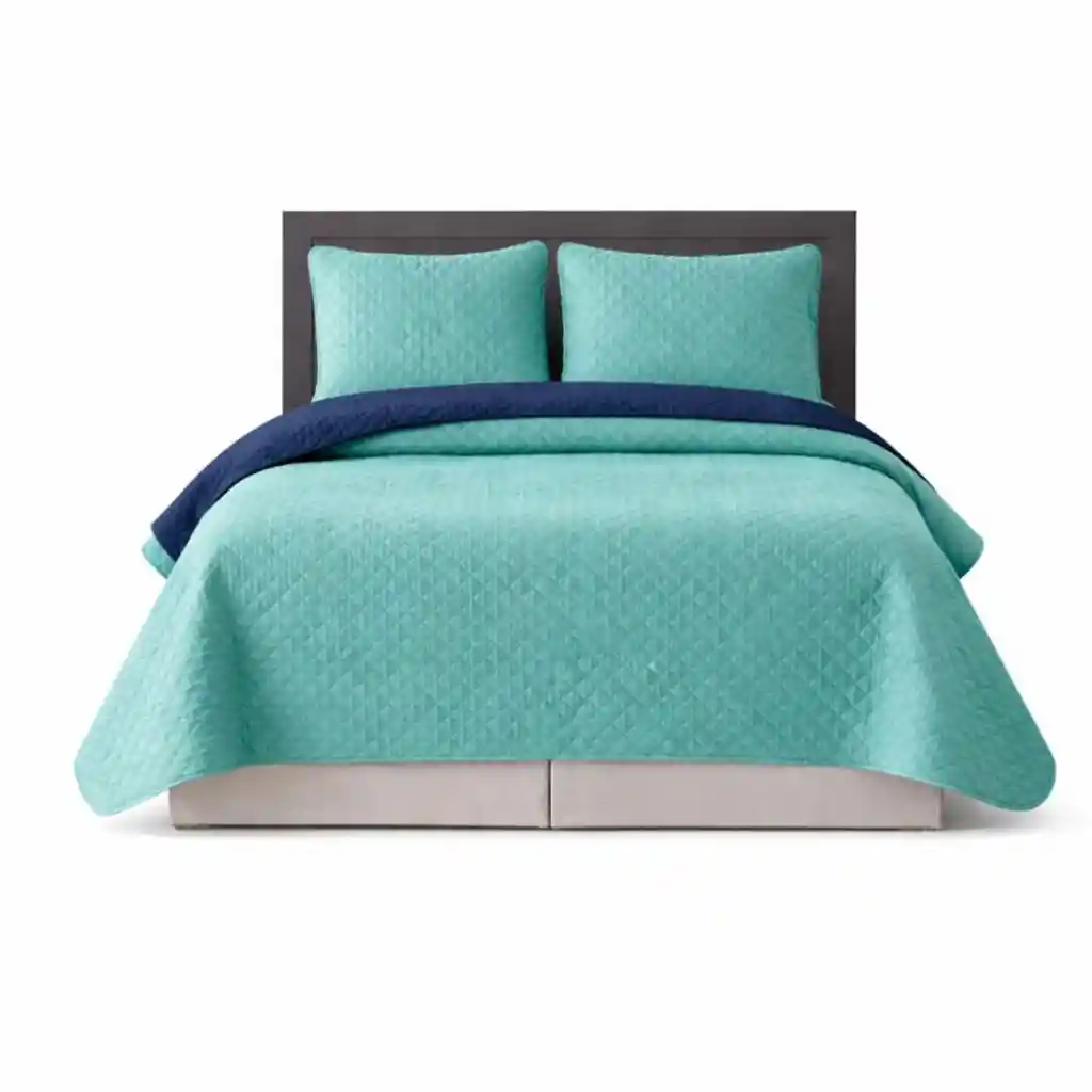 Colcha King Doble Faz Verde Azul