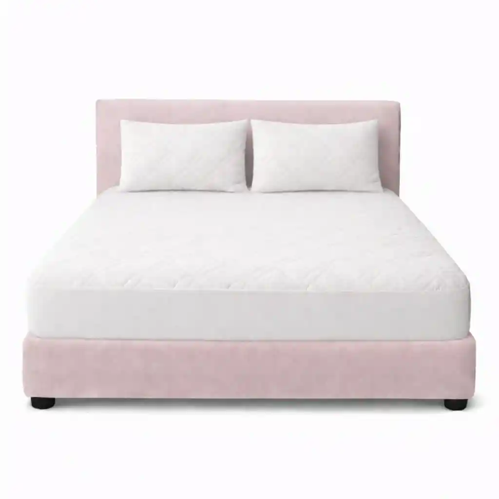 Combo Protector Colchon Sencillo Acolchado Blanco 100x190cm