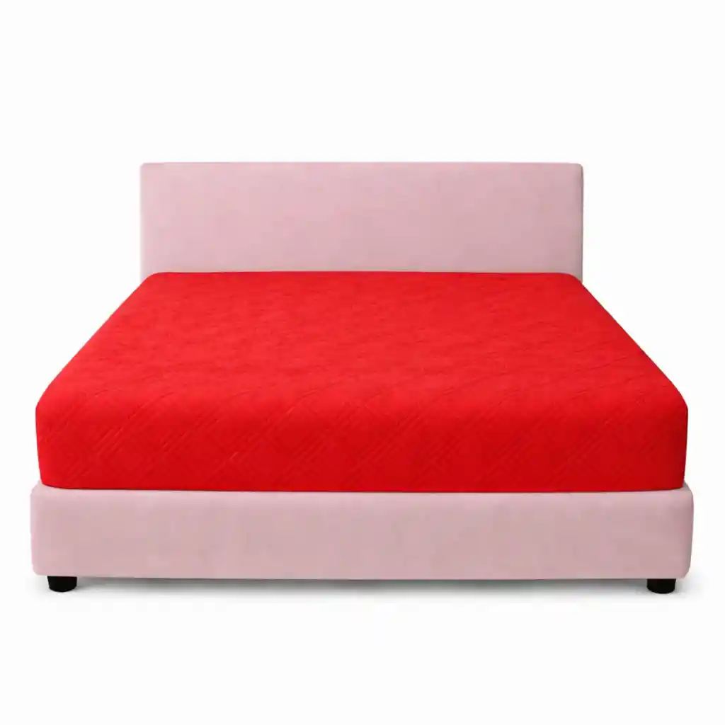 Protector Colchon Doble Acolchado Rojo 140x190cm