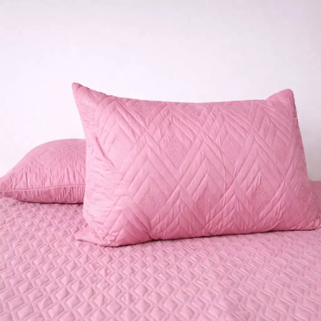 Protector Almohada Acolchado 45x65cm Rosado Set X2