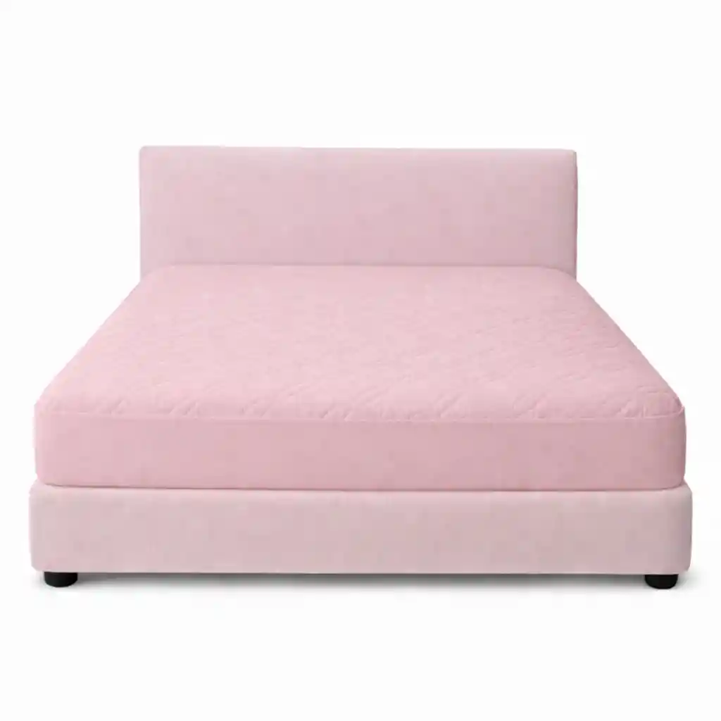 Protector Colchon Queen Acolchado Rosado 160x190cm
