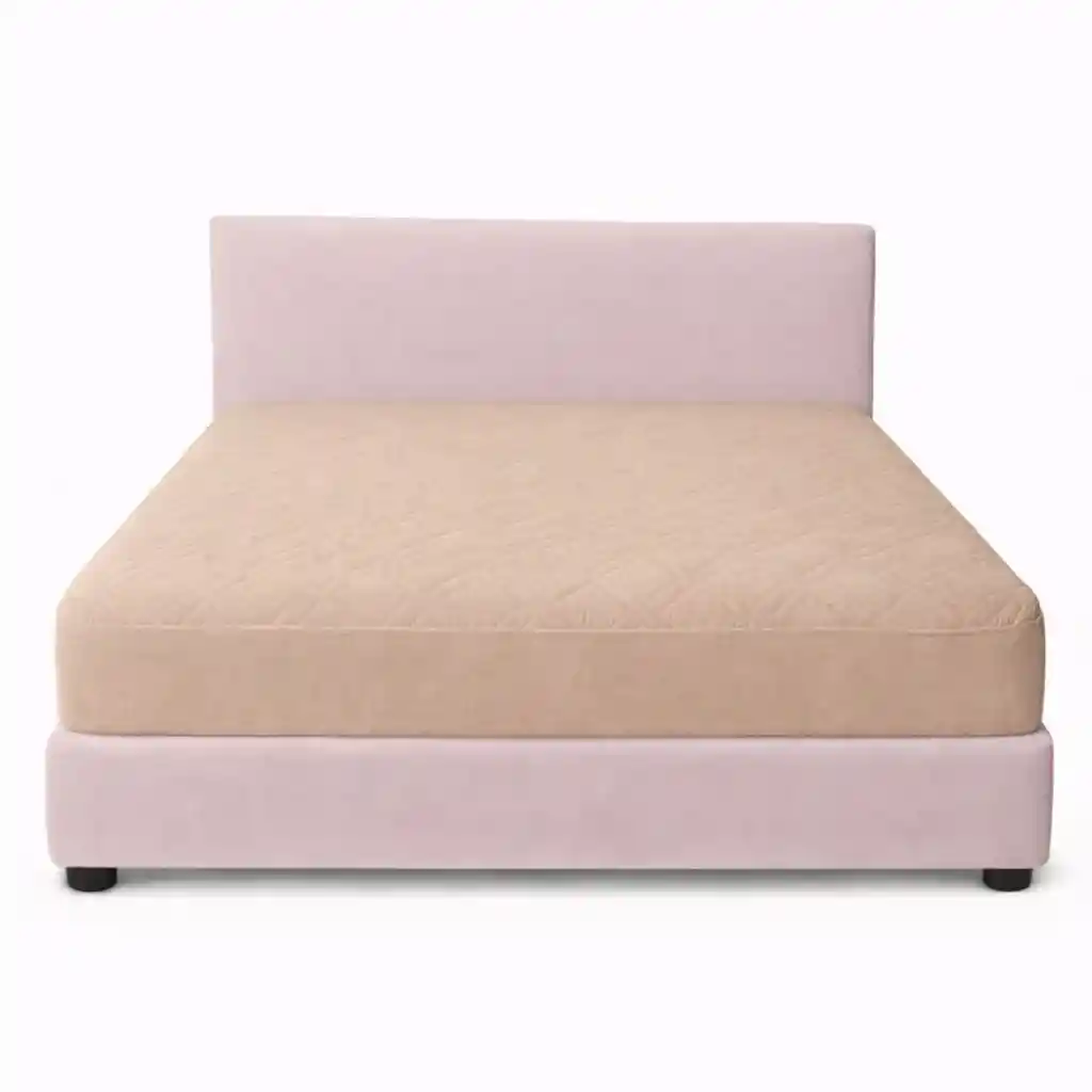 Protector Colchon Sencillo Acolchado Beige 100x190cm
