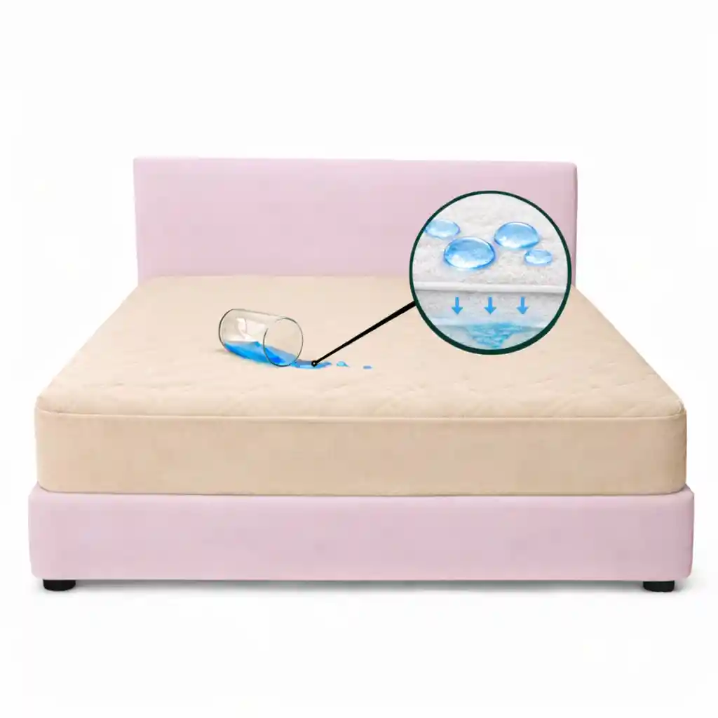 Protector Colchon King Antifluido Beige 200x200cm
