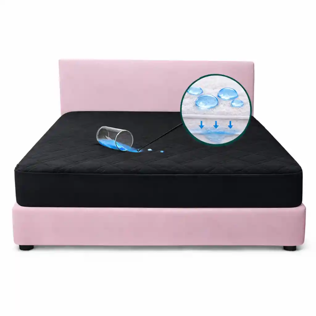 Protector Colchon Doble Antifluido Negro 140x190cm