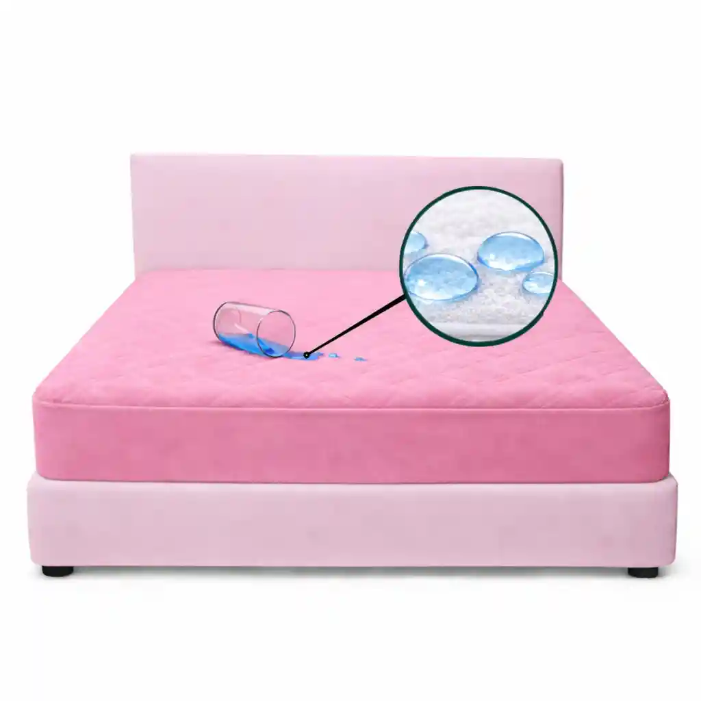 Protector Colchon Queen Antifluido Rosado 160x190cm