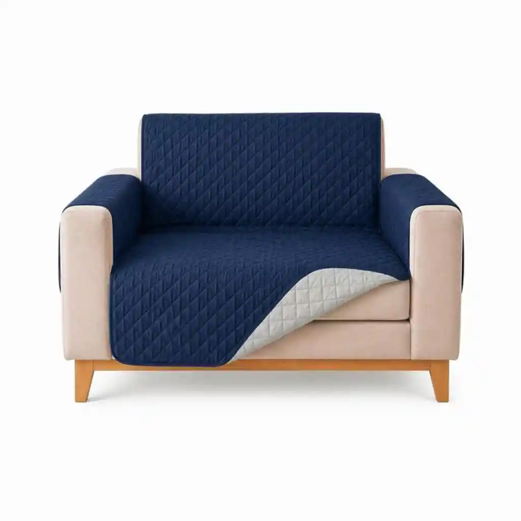Protector Sofa 1 Puesto Azul Gris
